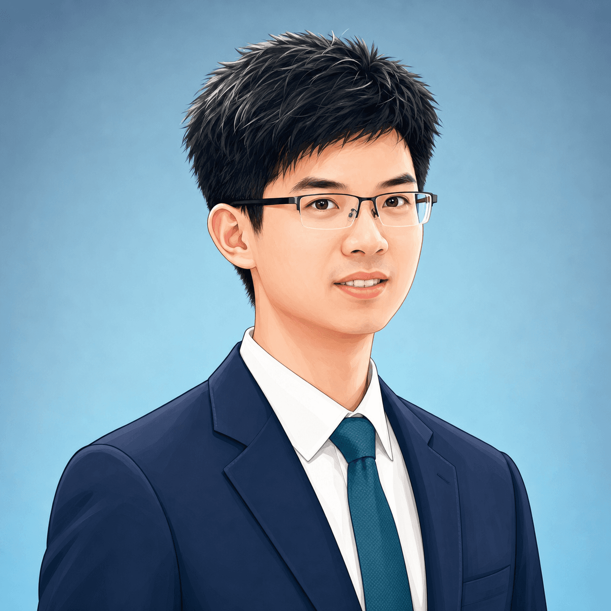 安頤家創辦人林先生的商務卡通肖像