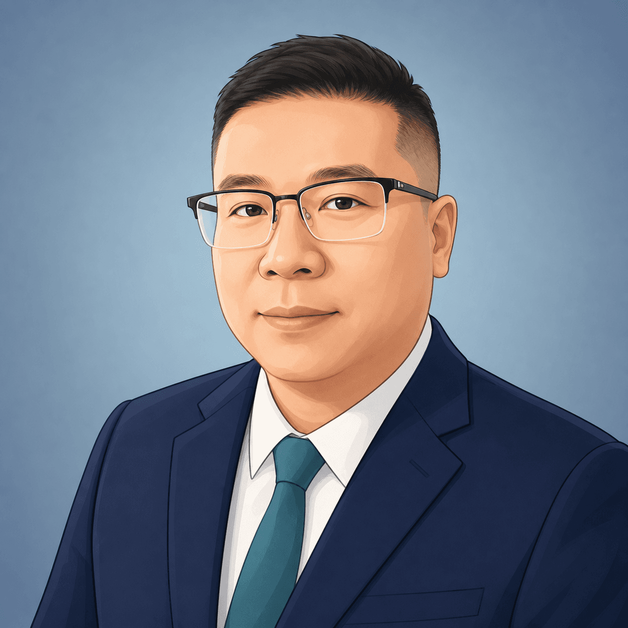 安頤家創辦人莫先生的商務卡通肖像