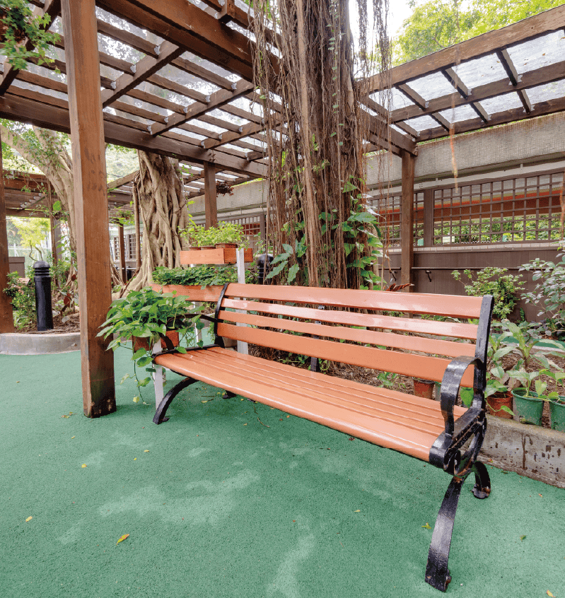 Jockey Club Centre for Positive Ageing - Environment and Facilities: Garden benches and Herb Corner